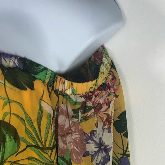 Miss Avenue Jungle Jumpsuit Off Shoulder Open Back Self Tie Belt size Small - Picture 6 of 16